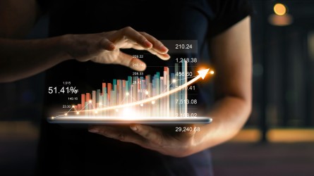 Gráfico exponencial con números