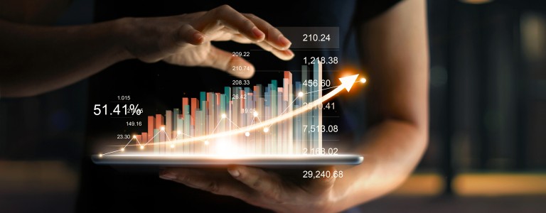 Gráfico exponencial con números